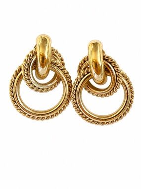 Vintage Givenchy Gold Tone Clip-On Earrings